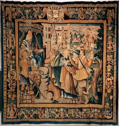 Tesoro del museo de Conques (Le Trésor de Conques). Tapiz flamenco. Historia de Sainte Foy (?). Textos: DASIAN, S+PRIME, S+eVAPRAISE. siglo 16 (?). de Flemish School