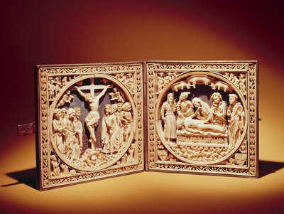Crucifixión y Entierro, c.1400 de Flemish School