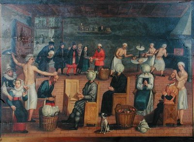 Decapitación y sustitución de las cabezas por coles: hornear las cabezas y maquillarlas (óleo sobre lienzo) de Flemish School