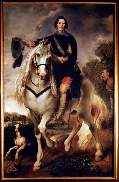 Retrato ecuestre de un capitán con su paje moro de Flemish School