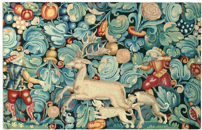 Panel de tapiz de caza Feuilles de Choux de Flemish School
