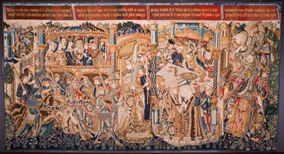 Flemish tapestry. Series The History of Thebe (De geschiedenis van Thebe-La Historia de Tebas): Tidio and Polyneses (Tideus en Polineikes, Tidio y Polineces). Ca 1490-1500. de Flemish School