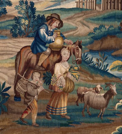Tapiz flamenco. Fin del siglo XVII. Propiedad de la iglesia Sint-Walburgakerk Oudenaarde (Dekenij van de Sint-Walburga). de Flemish School