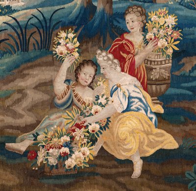 Tapiz flamenco. Fin del siglo XVII. Propiedad de la iglesia Sint-Walburgakerk Oudenaarde (Dekenij van de Sint-Walburga). de Flemish School