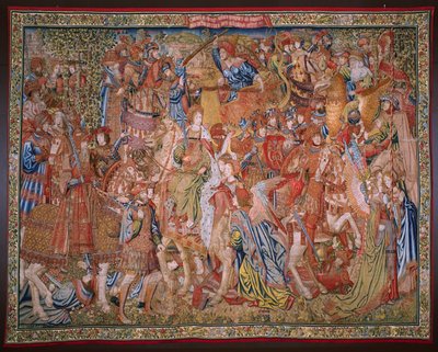 Flemish tapestry. Series Moralities: The virtue of the honours (De deugd van de Honores, La Virtud de los honores). Ca 1520. de Flemish School