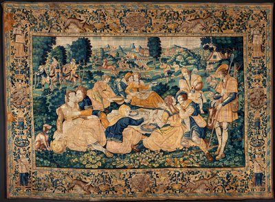 Tapiz flamenco. La comida del país. Taller de Oudenaarde. 331x465cm. Iinv (83073)-8/00008. Siglo XVII. de Flemish School
