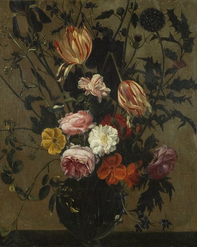 Pieza de flores de Flemish School
