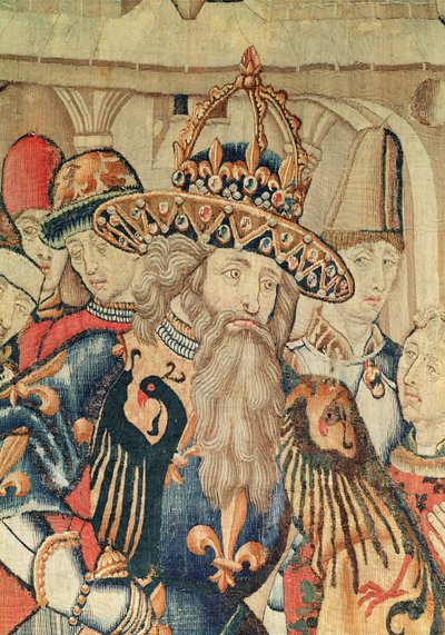 Cabeza de Carlomagno (742-814), taller de Tournai (detalle) de Flemish School