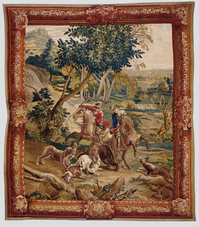 Tapiz de caza, probablemente Bruselas, primera mitad del siglo XVIII de Flemish School