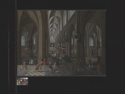 Interior de la catedral de Amberes (óleo sobre lienzo) de Flemish School