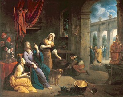 Jesús en la casa de Marta y María de Flemish School