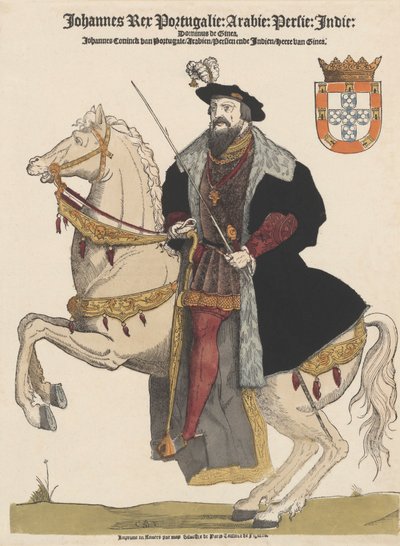 Juan III de Portugal 1502-1557, pub. siglo XVI grabado coloreado de Flemish School