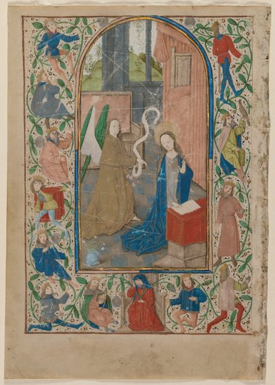 Hoja de un Libro de Horas: La Anunciación de Flemish School