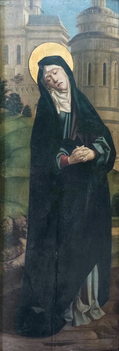 Virgen de los Dolores, pintor flamenco napolitano activo a finales del siglo XVI (óleo sobre lienzo) de Flemish School
