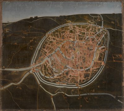 Mapa de Brujas (óleo sobre lienzo) de Flemish School