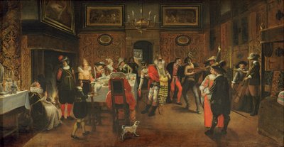 Invitados enmascarados con músicos de Flemish School