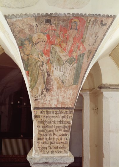 Misa de San Gregorio, mural de la cripta de Flemish School