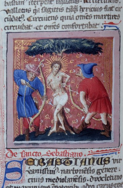Página del Ms Gen 1111 de la Legenda Aurea, Brujas de Flemish School