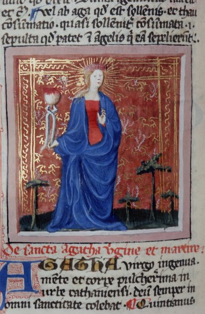 Página del Ms Gen 1111 de la Legenda Aurea, Brujas de Flemish School