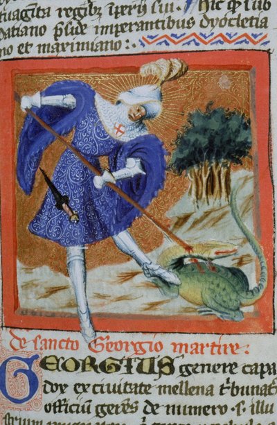 Página de la Legenda Aurea, Brujas, c.1400-10 de Flemish School
