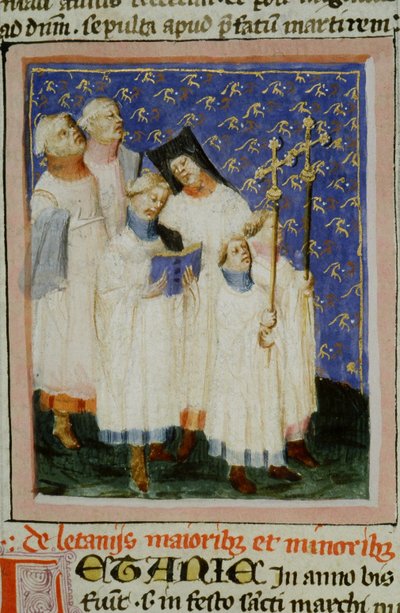 Página de la Legenda Aurea, Brujas, c.1400-10 de Flemish School