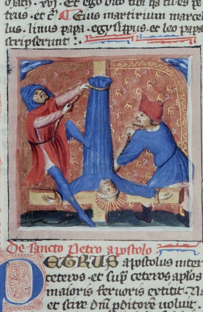 Página de la Legenda Aurea, Brujas, c.1400-10 de Flemish School