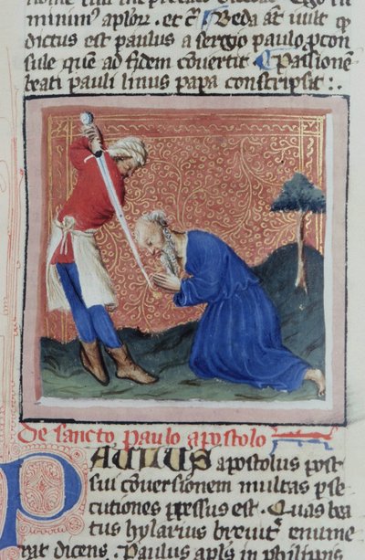 Página de la Legenda Aurea, Brujas, c.1400-10 de Flemish School