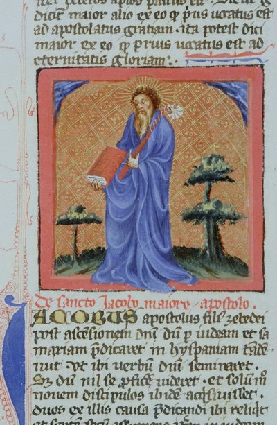 Página de la Legenda Aurea, Brujas, c.1400-10 de Flemish School
