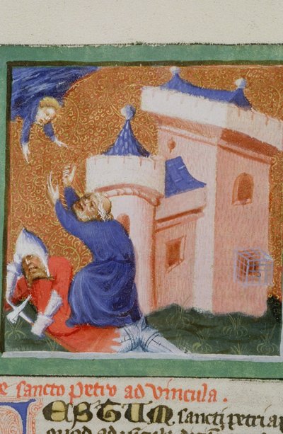 Página de la Legenda Aurea, Brujas, c.1400-10 de Flemish School