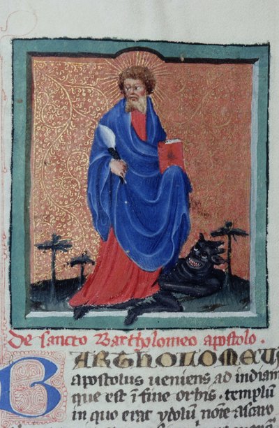 Página de la Legenda Aurea, Brujas, c.1400-10 de Flemish School