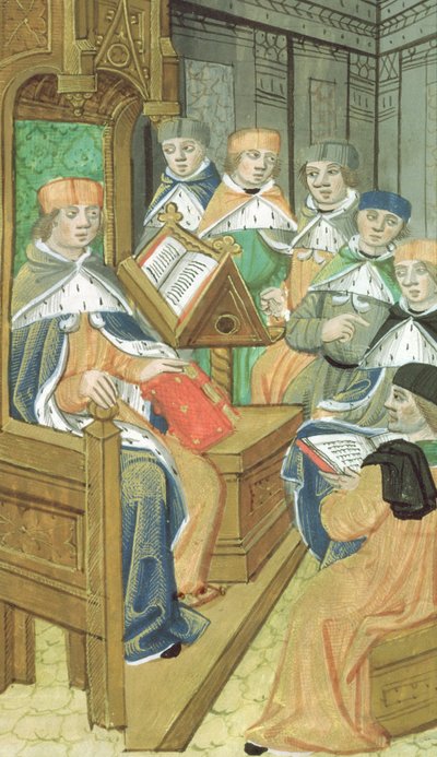 Conferencia en el salón, de De Medina Fen I. II, de Avicena (980-1037) de Flemish School
