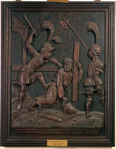 Nuestro Salvador cae mientras lleva la Cruz, de la capilla, c.1520 de Flemish School