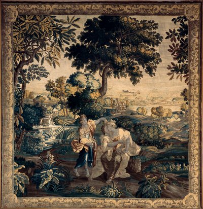 Palacio (Castillo de Eu). El museo (Museo Louis-Philippe del Castillo de la UE). Tapiz flamenco. Amarilli y Mirtillo se coronan tras concurso de besos (Amarilli y Mirtillo se coronan tras concurso de besos). 292x286cm. siglo 18. Fabricado en Oudenaarde. de Flemish School