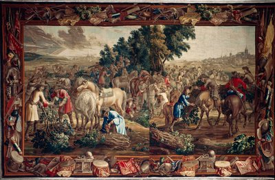 Palacio (complejo del castillo de Schleißheim). Tapiz flamenco. Taller de Bruselas Judocus De Vos. Diseño Lambert De Hondt. Lana y seda. Ca 1715 - 1724. de Flemish School