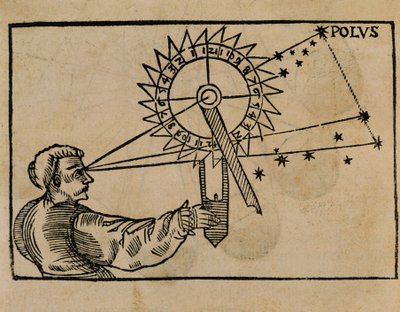 Petrus Apianus observando el movimiento de las estrellas de Flemish School