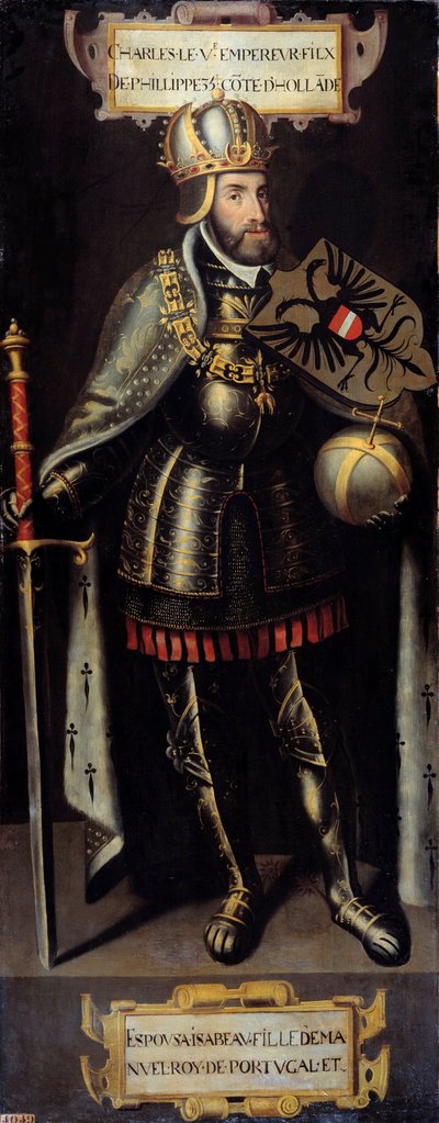 Retrato de Carlos V (1500-1558) Rey de España, Emperador del Sacro Imperio Romano de Flemish School