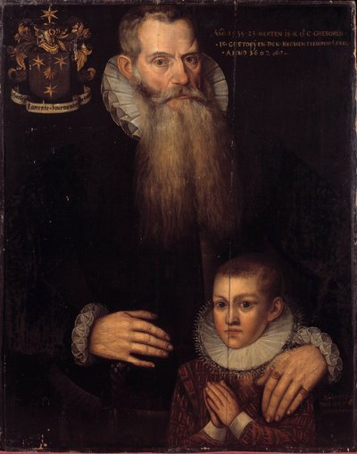 Retrato de Charles de Conde (1535-1602) y su hijo John en 1592 de Flemish School