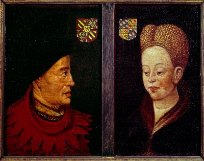 Retrato de Juan sin Miedo, Duque de Borgoña y Margarita de Baviera, Duquesa de Borgoña de Flemish School