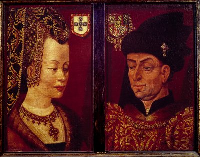 Retrato de Felipe el Bueno, Duque de Borgoña (1396-1467) e Isabel de Portugal, Duquesa de Borgoña (1397-1472) de Flemish School