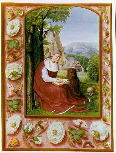 Retrato de San Jerónimo. Breviario Grimani que data de 1490 - 1510 de la Biblioteca Marciana, Venecia. de Flemish School