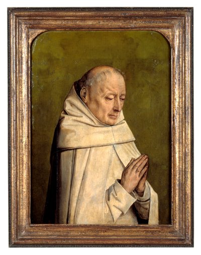 Retrato de un monje (óleo sobre tabla) de Flemish School