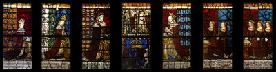 Familia Real de Eduardo IV in situ, c.1480 (vidriera) de Flemish School