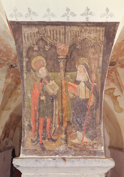 San Bavo y Santa Amalberga de Maubeuge, mural de la cripta, c.1480-1540 de Flemish School