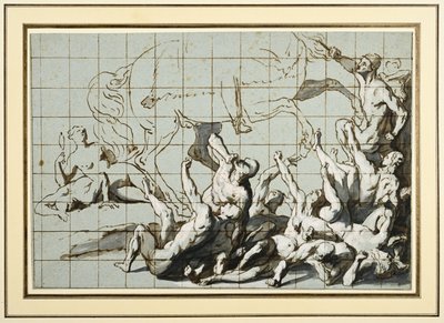 Estudio para la Iglesia Militante pisoteando la Herejía de Flemish School