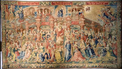 Tapiz que representa la llegada de Prudencia a la Corte de la Divina Sabiduría, procedente de Bruselas de Flemish School