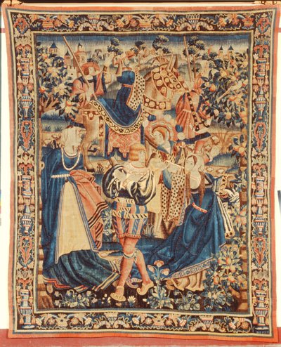 Serie de tapices que representa una escena de la parábola del hijo pródigo de Flemish School