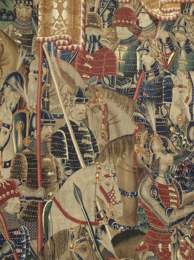 Tapiz que muestra las conquistas del rey Alfonso V de Portugal, Tournai. (detalle) de Flemish School