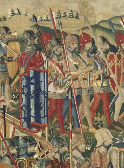 Tapiz que muestra las Conquistas del rey Alfonso V de Portugal (detalle) de Flemish School