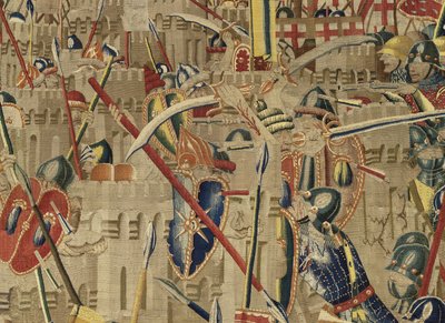 Tapiz que muestra las Conquistas del rey Alfonso V de Portugal (detalle) de Flemish School