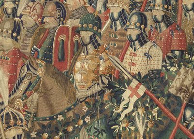 Tapiz que muestra las Conquistas del rey Alfonso V de Portugal (detalle) de Flemish School